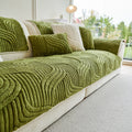 Luxury Plush Non-Slip Sofa Covers, Soft Fuzzy Embossed Sofa Topper & Seat Covers