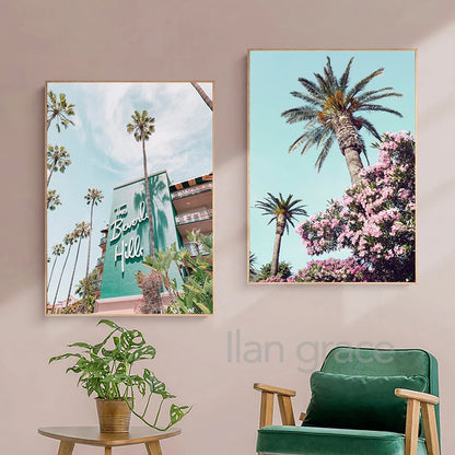 Beverly Hills Hotel Modern Photography Posters Canvas Painting Gallery Wall Art Pictures Home Room Decoration Rodeo Drive Prints