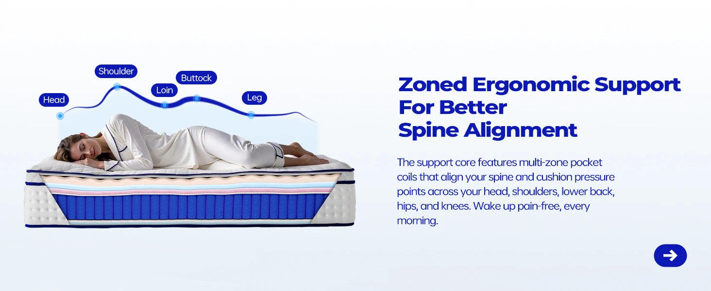 Luxury King-Size 5-Star Hotel Bed Mattress 11\" Individually Wrapped Inner Spring Latex Convertible Bedroom Feature