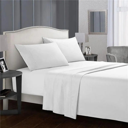 Luxury Home Textile White Bedding Sets Cotton Queen King Hotel Fade Resistant Bedspread on Bed Fitted Sheets and Pillowcase Sets