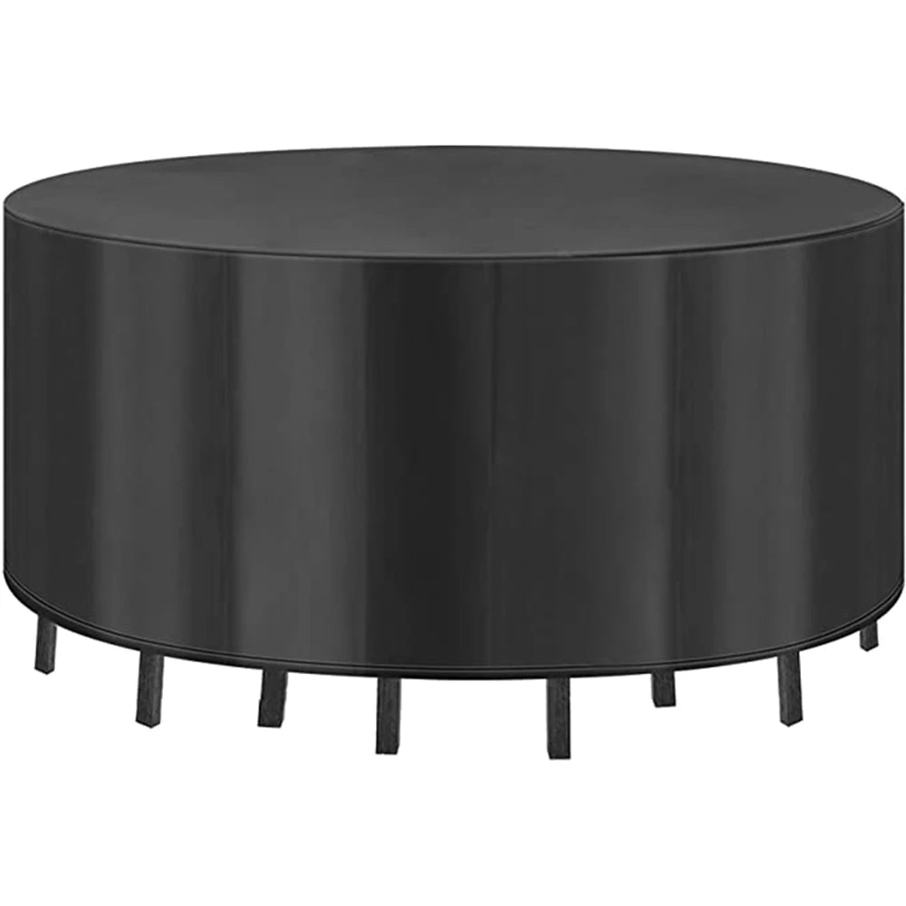 Round Patio Furniture Covers,210D Heavy Duty Outdoor Furniture Covers Table Cover of Windproof, Waterproof, Anti-UV for Garden