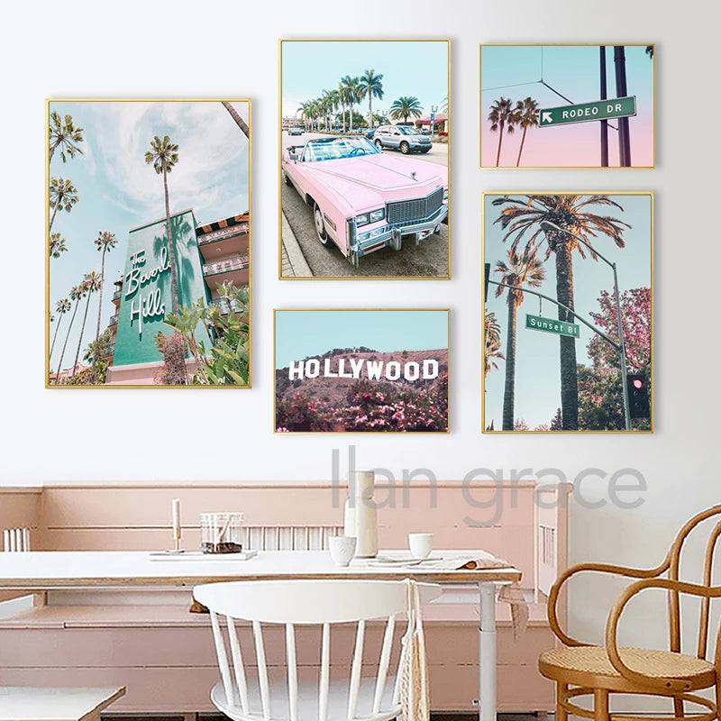 Beverly Hills Hotel Modern Photography Posters Canvas Painting Gallery Wall Art Pictures Home Room Decoration Rodeo Drive Prints