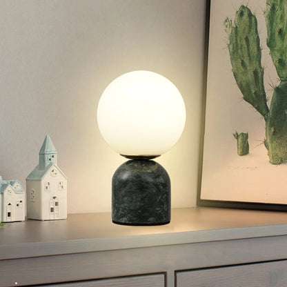 Nordic Bedside Marble Round Glass Table Lamp For Living Room Study Dining  Light Luxury Hot Sale  Bedroom Furniture - LUXHOME