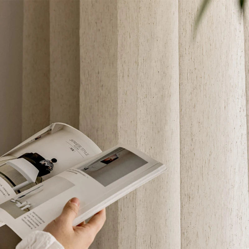 Linen Look Sheer Curtain 1PC