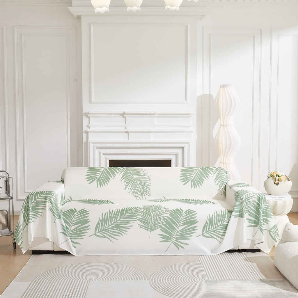 Leaf Printed Slipcover Sofa Covers, Universal Couch Throw Cover, Pets Furniture Protector for Home Decor