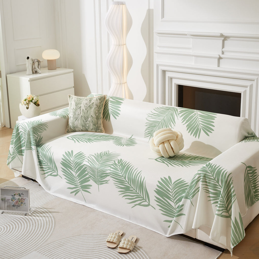 Leaf Printed Slipcover Sofa Covers, Universal Couch Throw Cover, Pets Furniture Protector for Home Decor