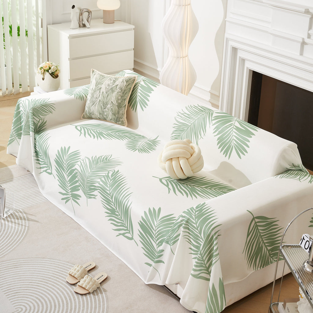 Leaf Printed Slipcover Sofa Covers, Universal Couch Throw Cover, Pets Furniture Protector for Home Decor