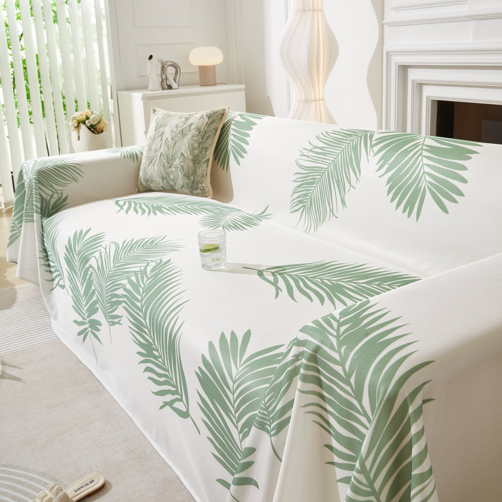 Leaf Printed Slipcover Sofa Covers, Universal Couch Throw Cover, Pets Furniture Protector for Home Decor