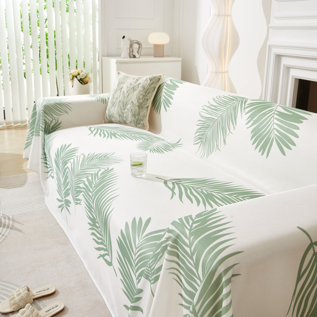 Leaf Printed Slipcover Sofa Covers, Universal Couch Throw Cover, Pets Furniture Protector for Home Decor