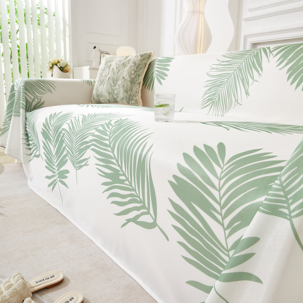 Leaf Printed Slipcover Sofa Covers, Universal Couch Throw Cover, Pets Furniture Protector for Home Decor