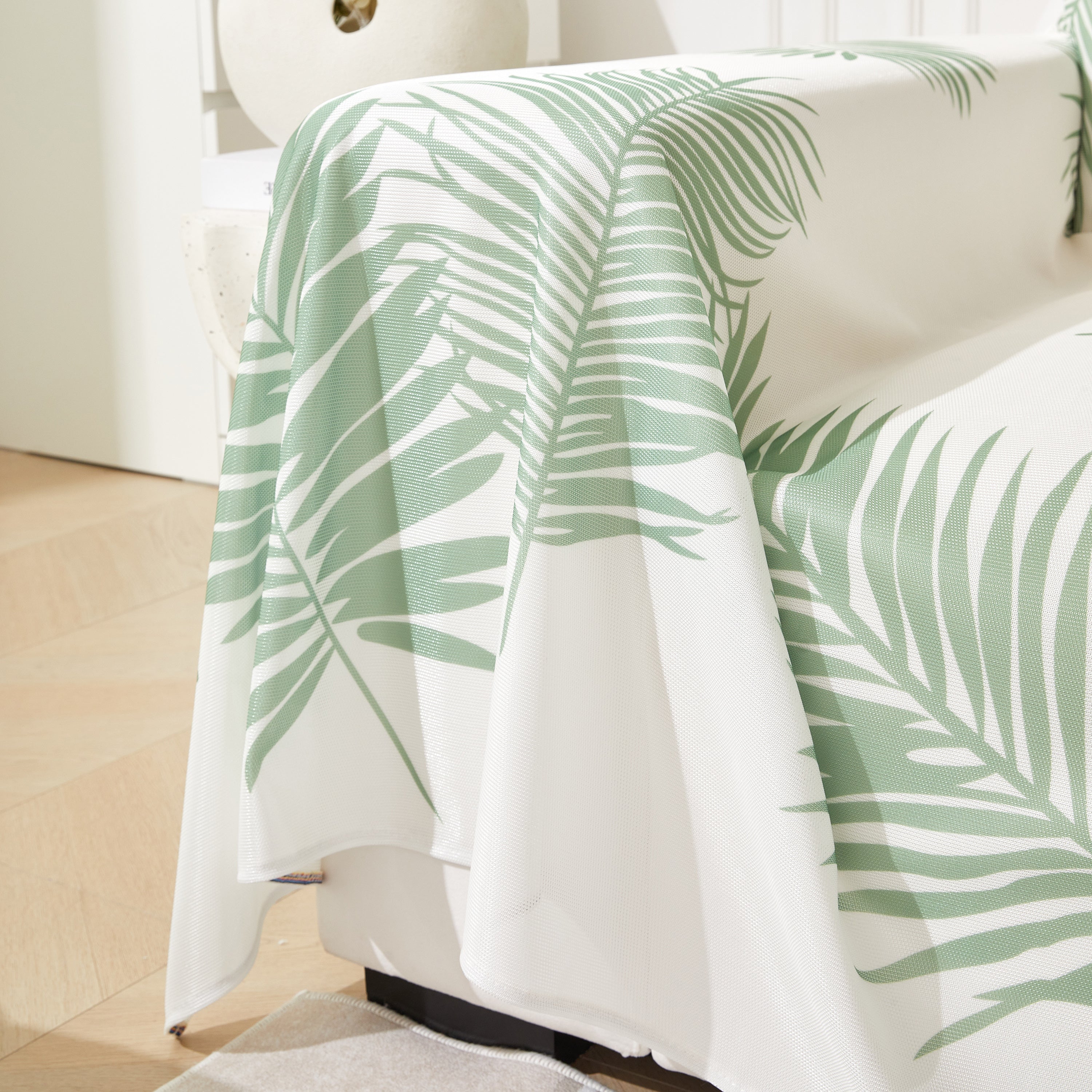 Leaf Printed Slipcover Sofa Covers, Universal Couch Throw Cover, Pets Furniture Protector for Home Decor