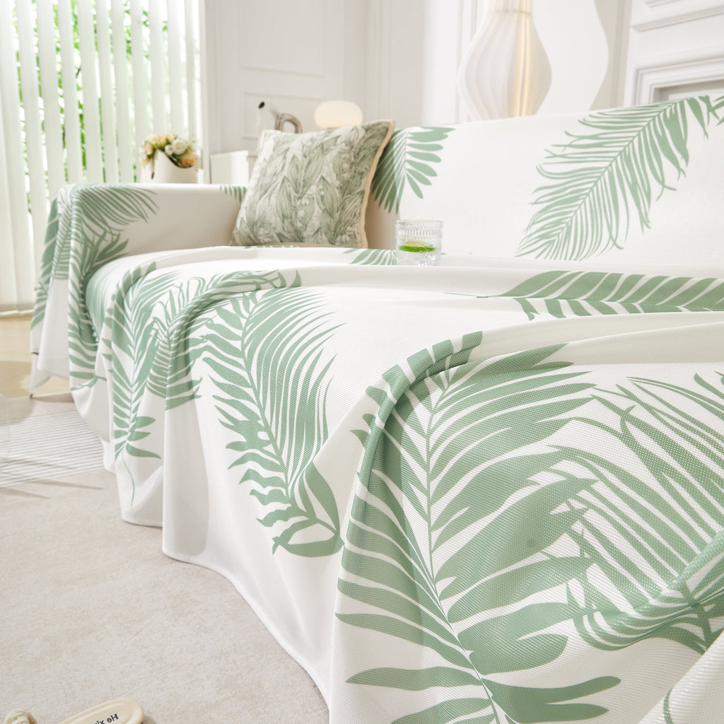 Leaf Printed Slipcover Sofa Covers, Universal Couch Throw Cover, Pets Furniture Protector for Home Decor