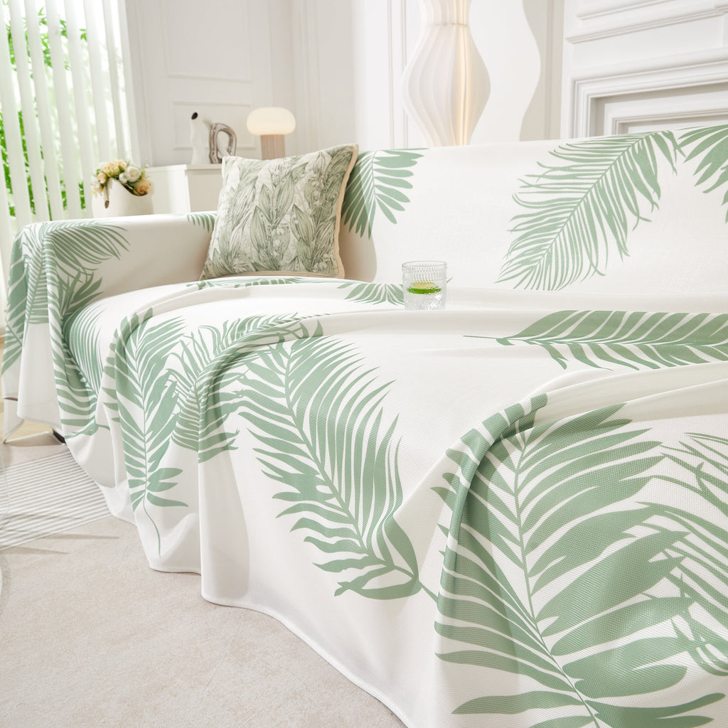 Leaf Printed Slipcover Sofa Covers, Universal Couch Throw Cover, Pets Furniture Protector for Home Decor