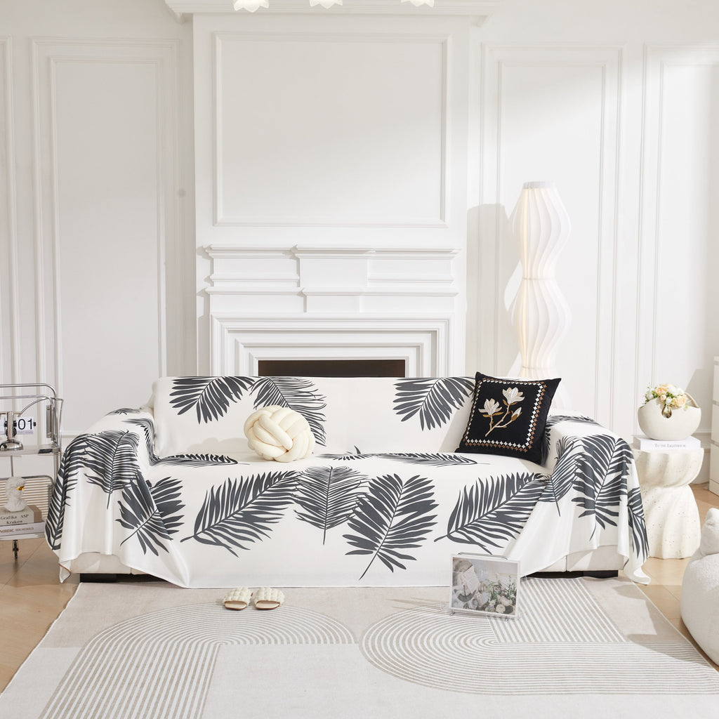 Leaf Printed Slipcover Sofa Covers, Universal Couch Throw Cover, Pets Furniture Protector for Home Decor