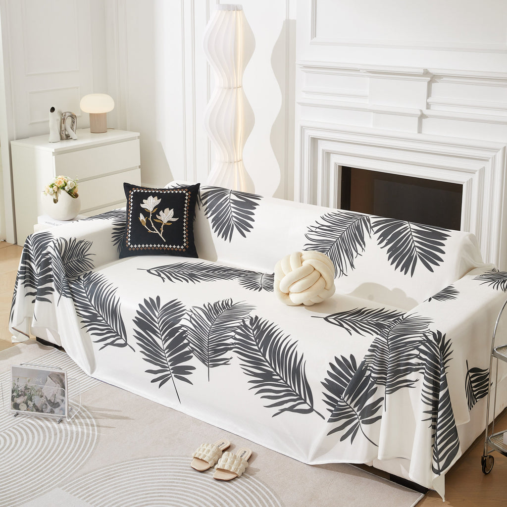 Leaf Printed Slipcover Sofa Covers, Universal Couch Throw Cover, Pets Furniture Protector for Home Decor