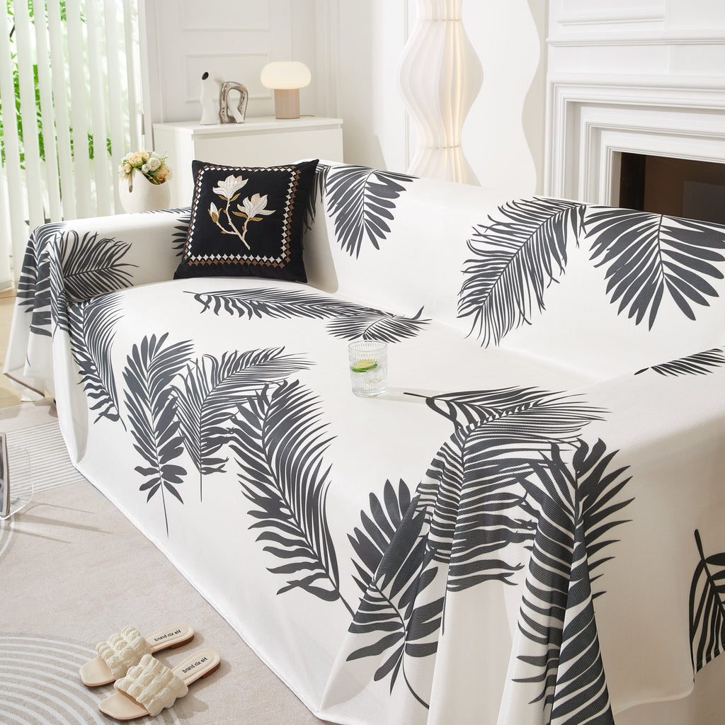 Leaf Printed Slipcover Sofa Covers, Universal Couch Throw Cover, Pets Furniture Protector for Home Decor