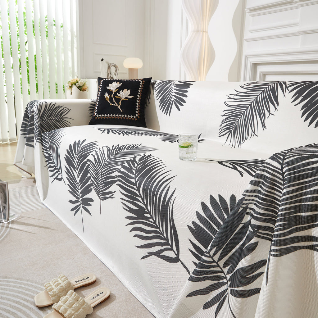 Leaf Printed Slipcover Sofa Covers, Universal Couch Throw Cover, Pets Furniture Protector for Home Decor