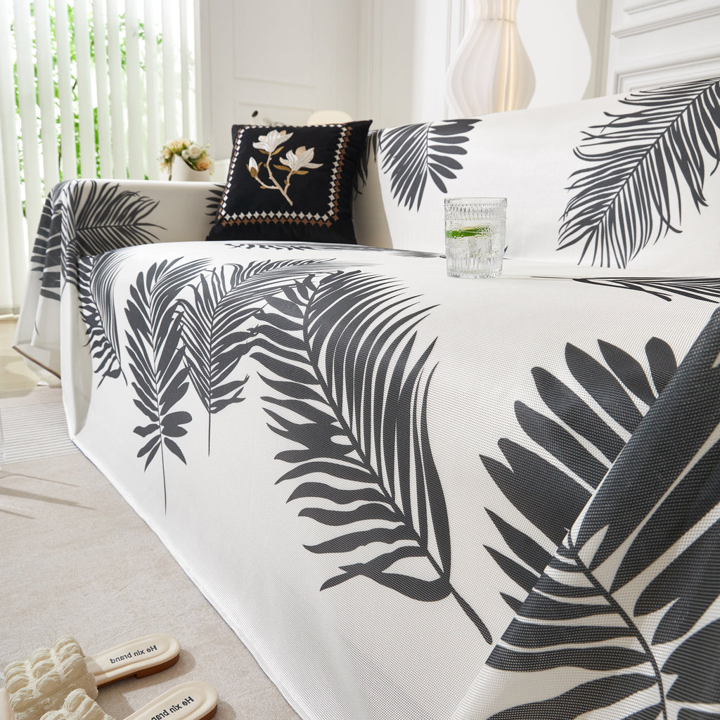 Leaf Printed Slipcover Sofa Covers, Universal Couch Throw Cover, Pets Furniture Protector for Home Decor