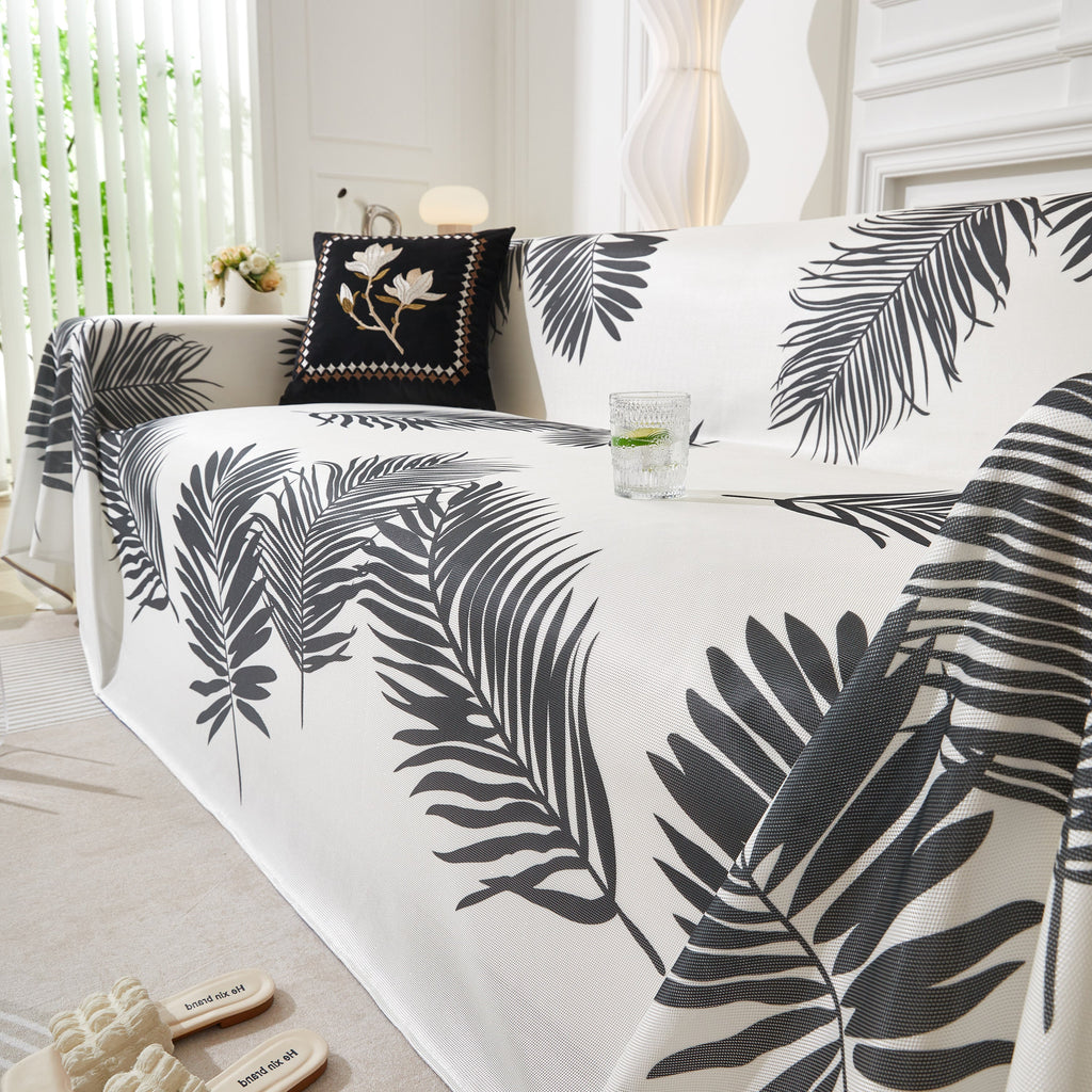 Leaf Printed Slipcover Sofa Covers, Universal Couch Throw Cover, Pets Furniture Protector for Home Decor