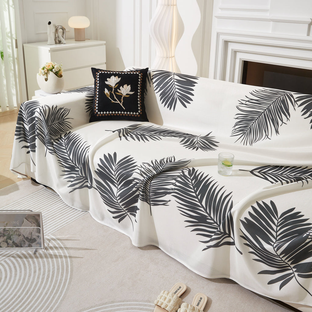 Leaf Printed Slipcover Sofa Covers, Universal Couch Throw Cover, Pets Furniture Protector for Home Decor