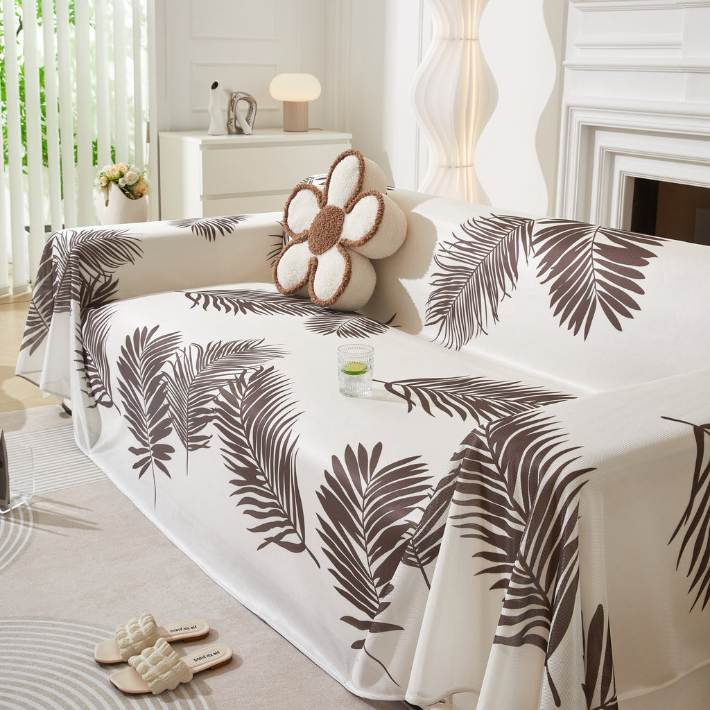 Leaf Printed Slipcover Sofa Covers, Universal Couch Throw Cover, Pets Furniture Protector for Home Decor