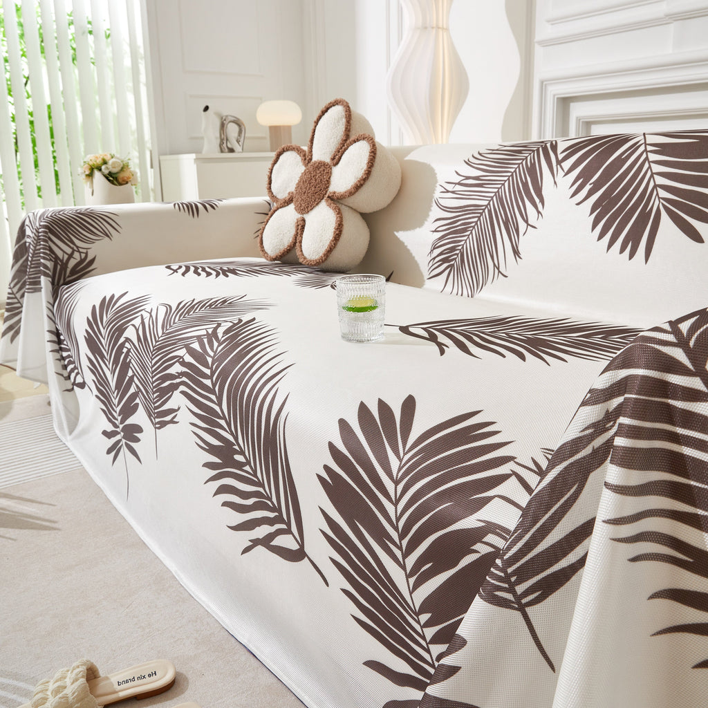Leaf Printed Slipcover Sofa Covers, Universal Couch Throw Cover, Pets Furniture Protector for Home Decor
