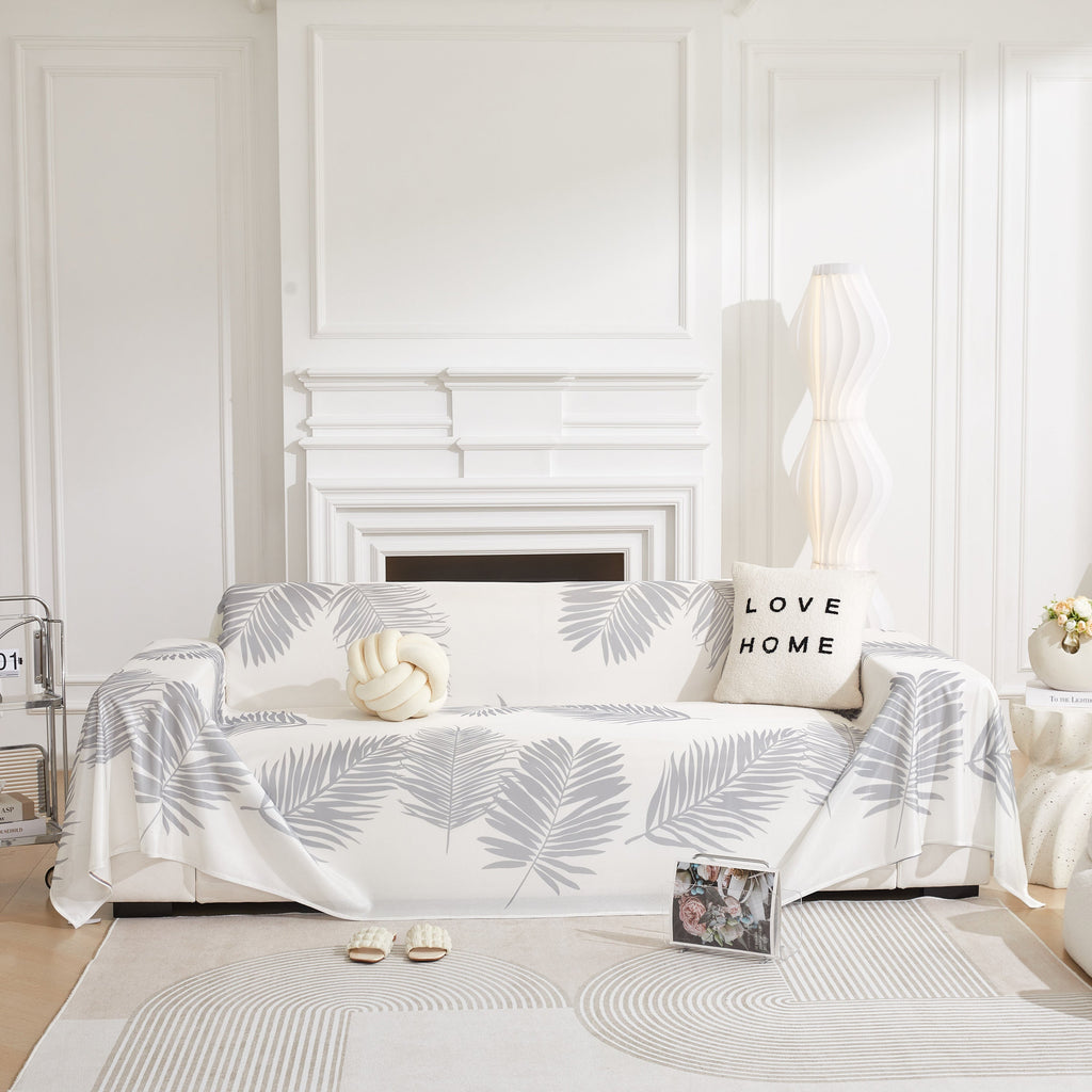 Leaf Printed Slipcover Sofa Covers, Universal Couch Throw Cover, Pets Furniture Protector for Home Decor