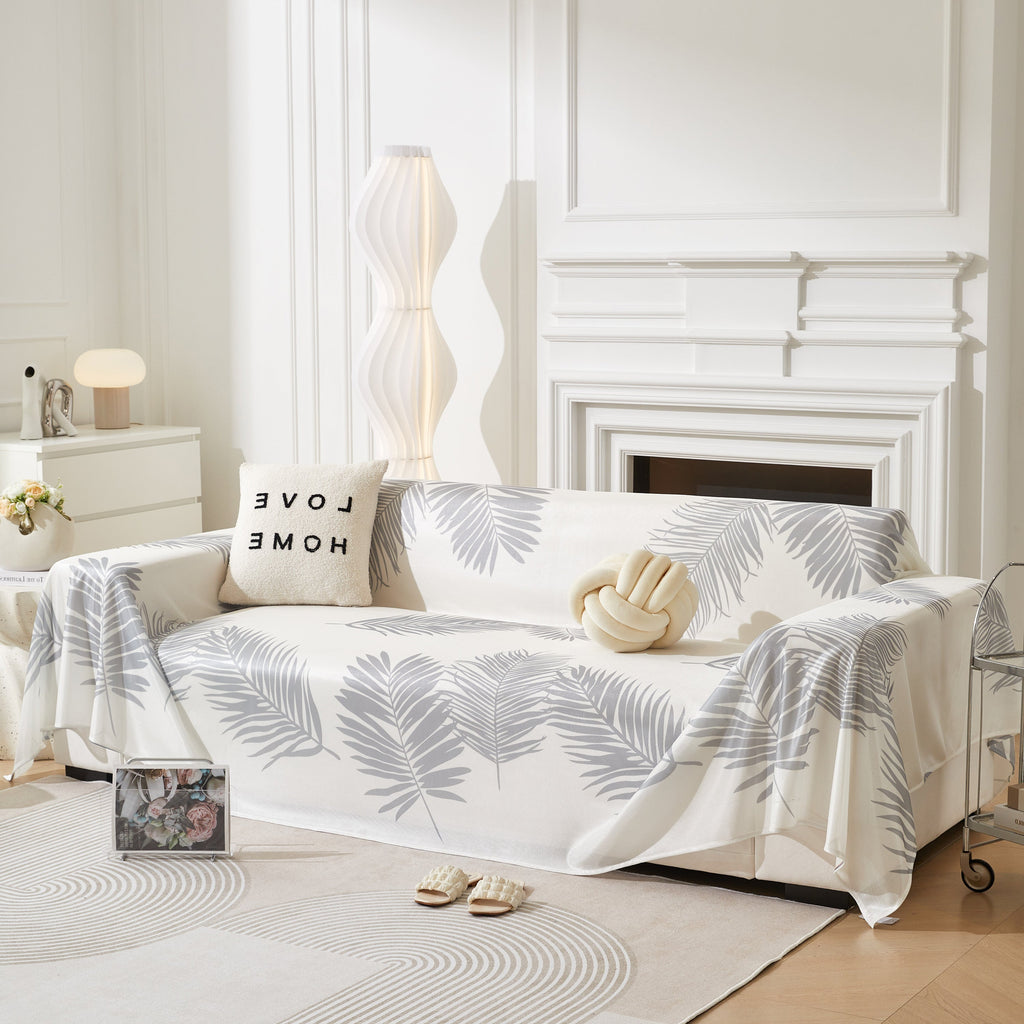 Leaf Printed Slipcover Sofa Covers, Universal Couch Throw Cover, Pets Furniture Protector for Home Decor