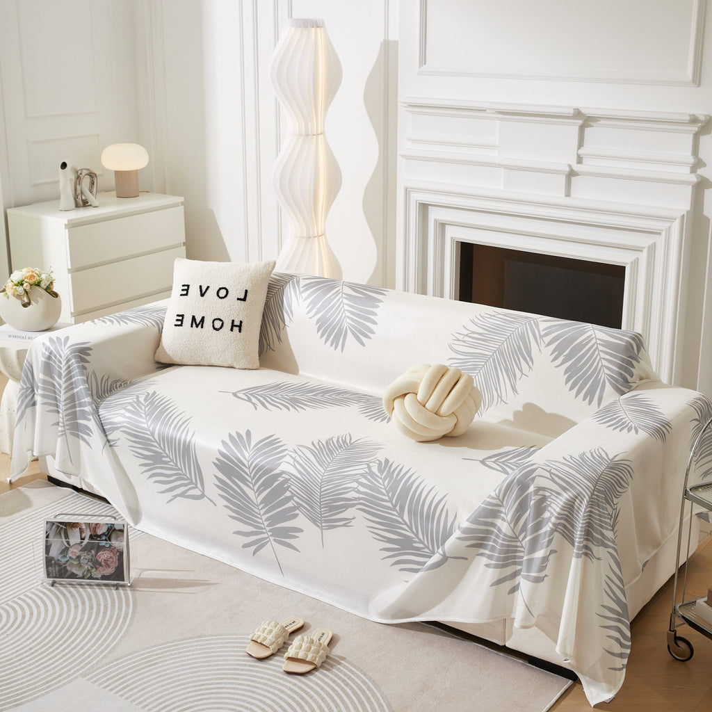 Leaf Printed Slipcover Sofa Covers, Universal Couch Throw Cover, Pets Furniture Protector for Home Decor