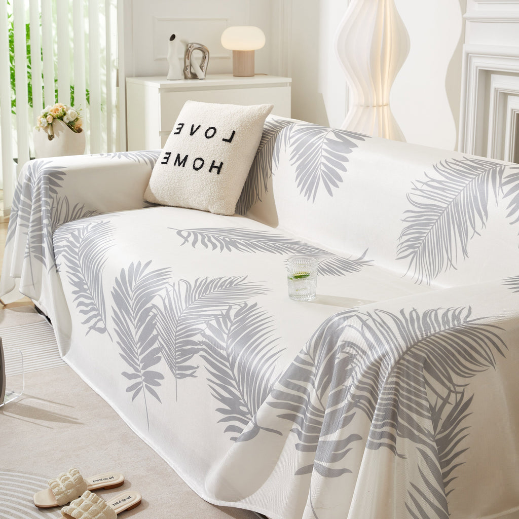 Leaf Printed Slipcover Sofa Covers, Universal Couch Throw Cover, Pets Furniture Protector for Home Decor