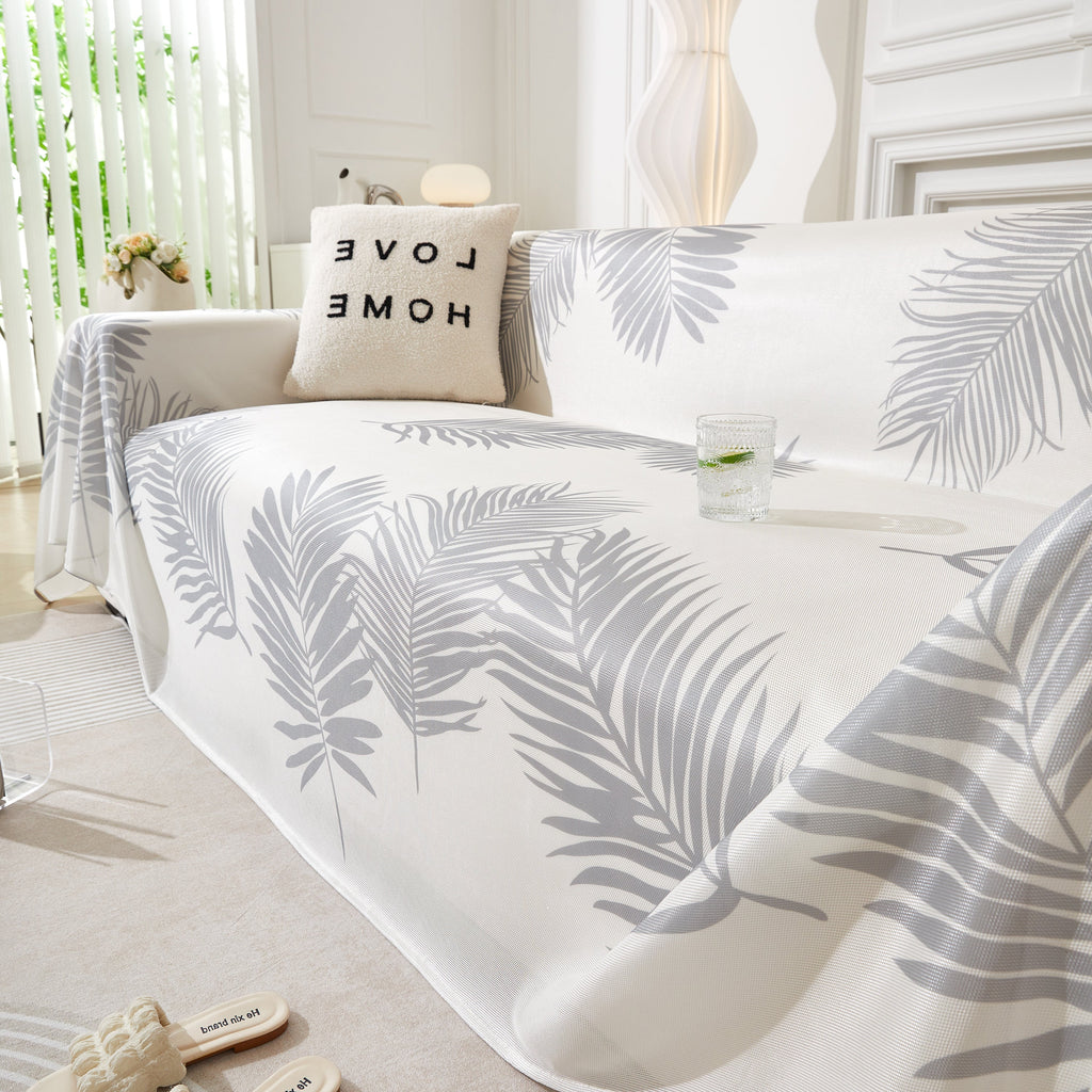 Leaf Printed Slipcover Sofa Covers, Universal Couch Throw Cover, Pets Furniture Protector for Home Decor