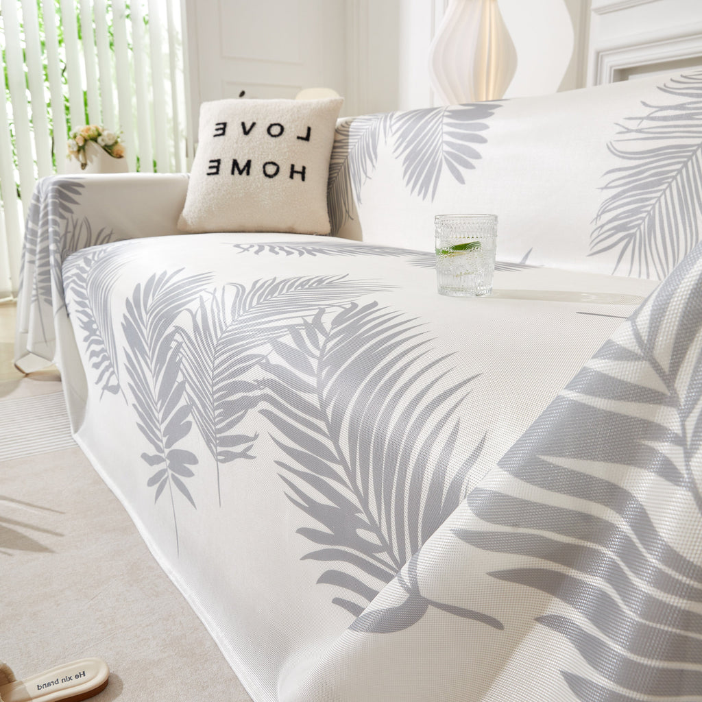 Leaf Printed Slipcover Sofa Covers, Universal Couch Throw Cover, Pets Furniture Protector for Home Decor