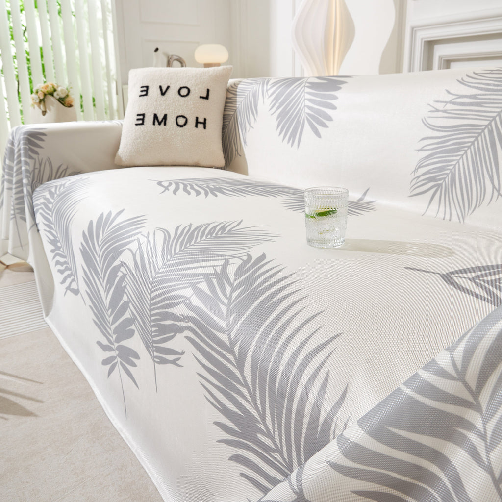 Leaf Printed Slipcover Sofa Covers, Universal Couch Throw Cover, Pets Furniture Protector for Home Decor