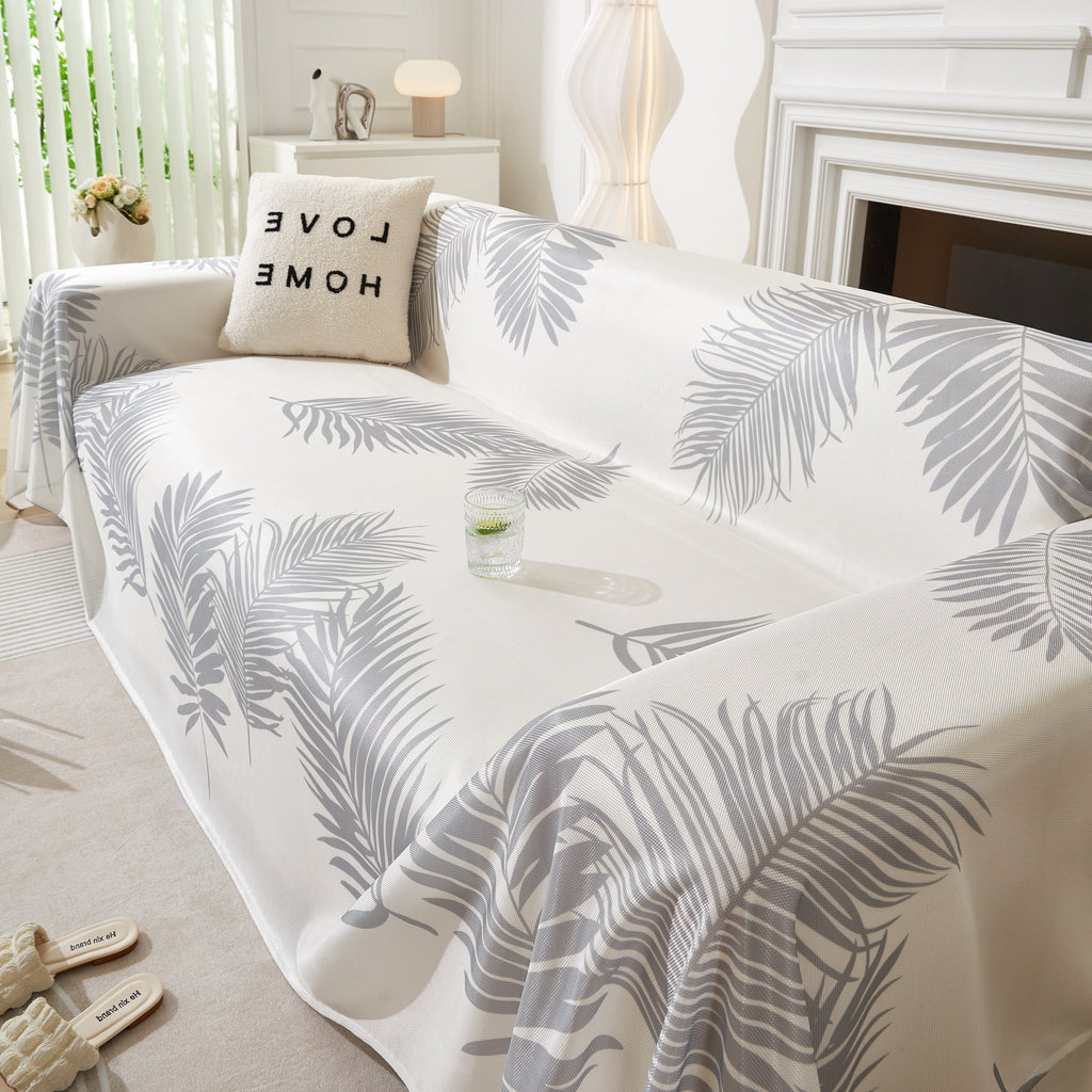 Leaf Printed Slipcover Sofa Covers, Universal Couch Throw Cover, Pets Furniture Protector for Home Decor