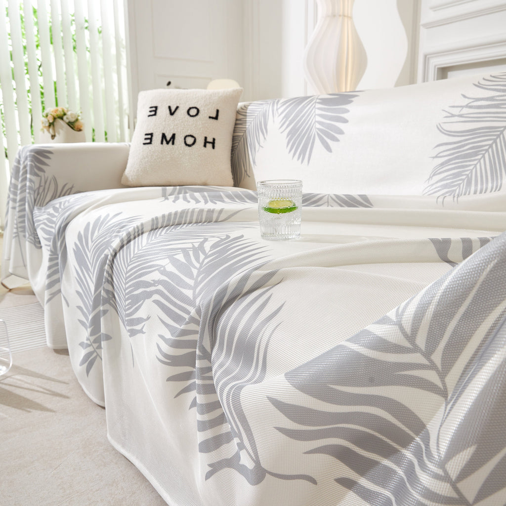 Leaf Printed Slipcover Sofa Covers, Universal Couch Throw Cover, Pets Furniture Protector for Home Decor