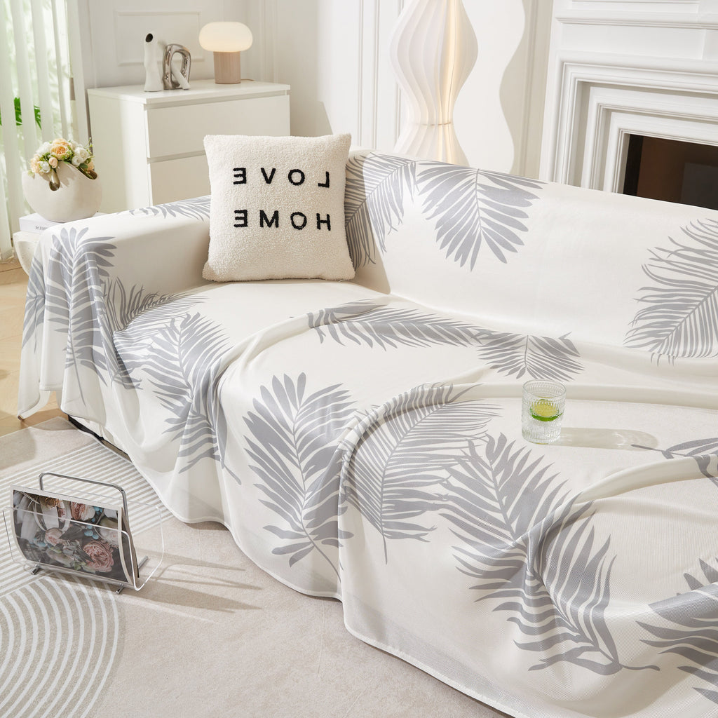 Leaf Printed Slipcover Sofa Covers, Universal Couch Throw Cover, Pets Furniture Protector for Home Decor