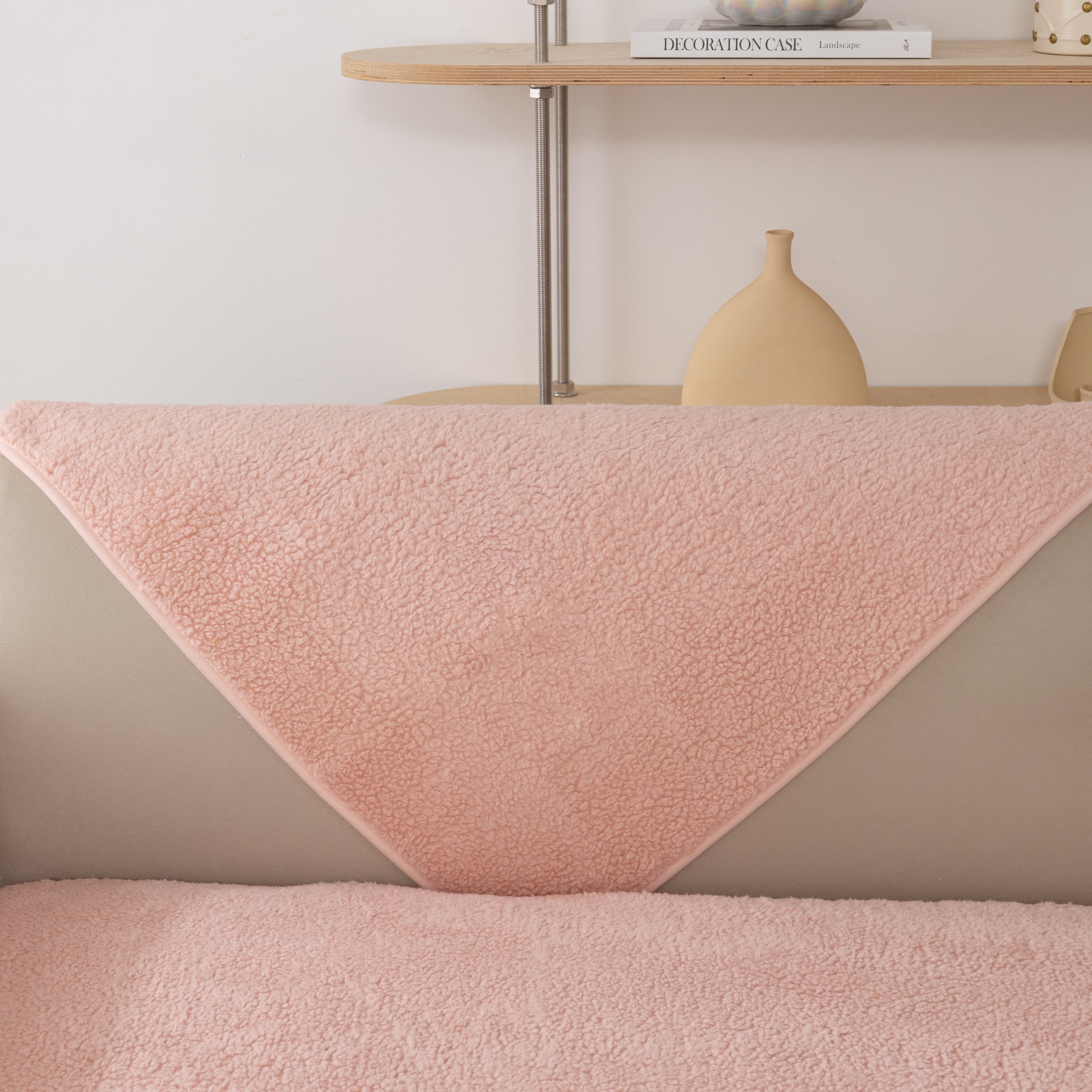 Luxury Sherpa Fleece Solid Sofa Towels Thickened Plush Non Slip Sofa Cushion Covers