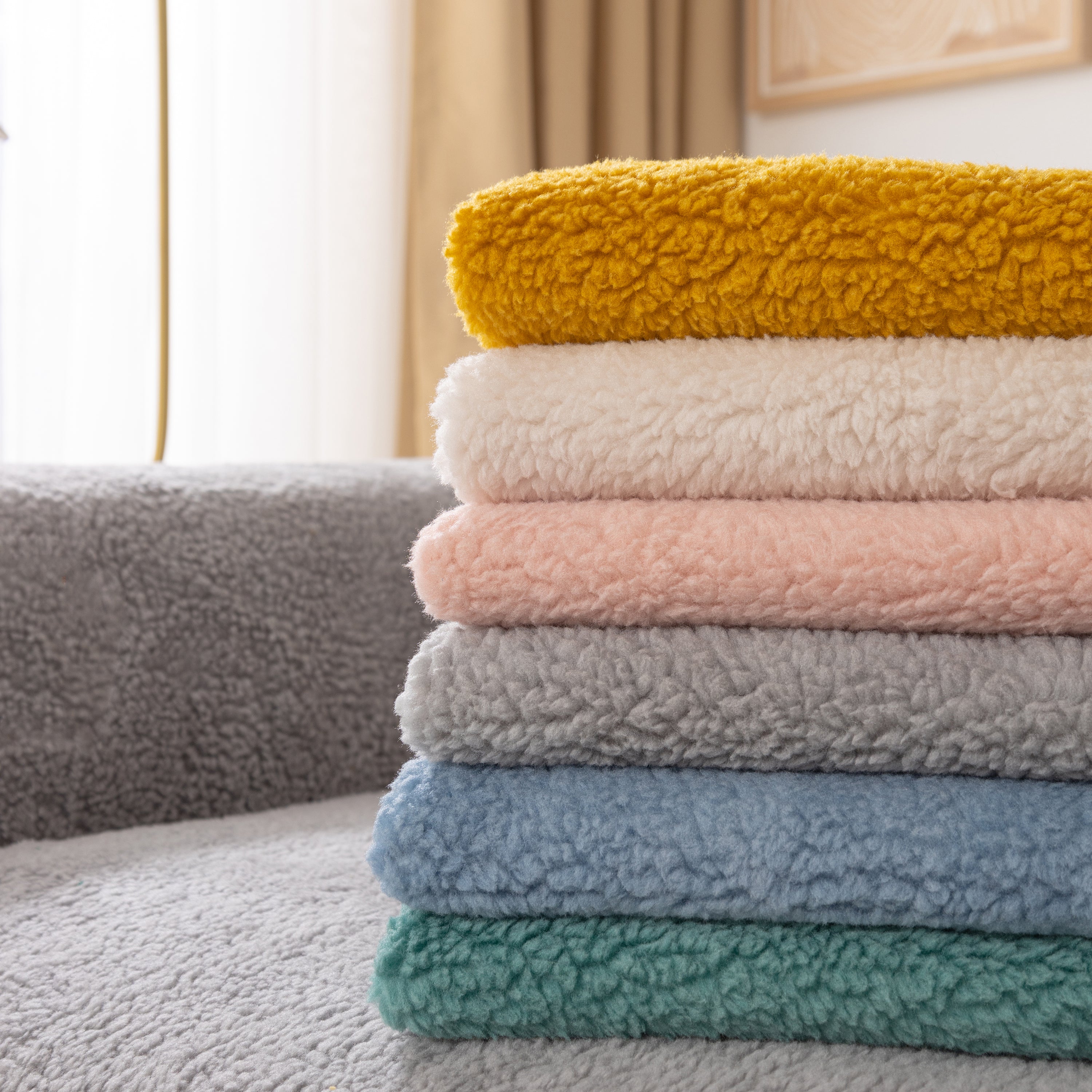 Luxury Sherpa Fleece Solid Sofa Towels Thickened Plush Non Slip Sofa Cushion Covers