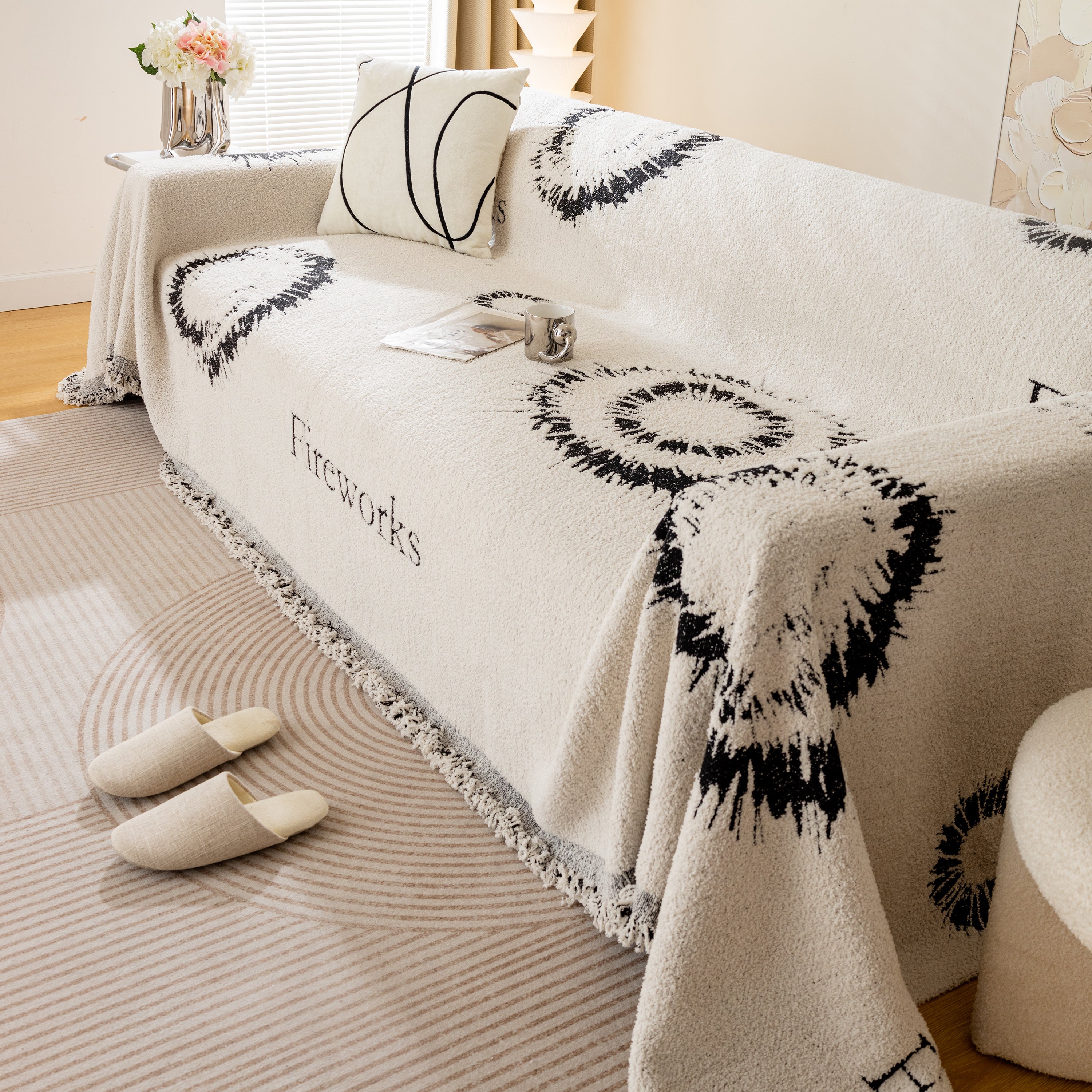 Fireworks Reversible Couch Cover Blankets Furniture Covers Washable Sectional Couch Covers