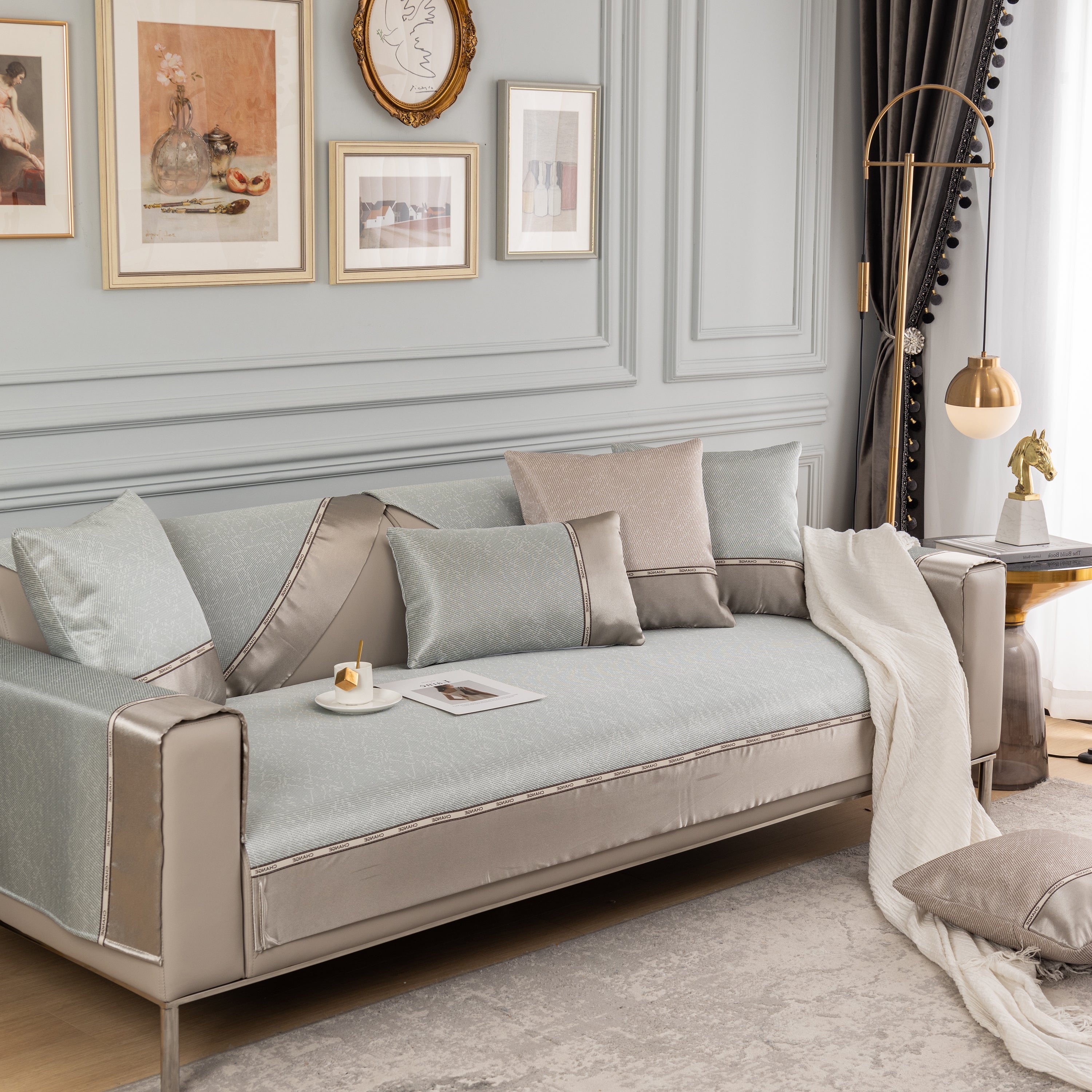 Non-Slip Universal Couch Covers for Sectional Sofas & Cushions - Slipcovers for Dogs and Pets