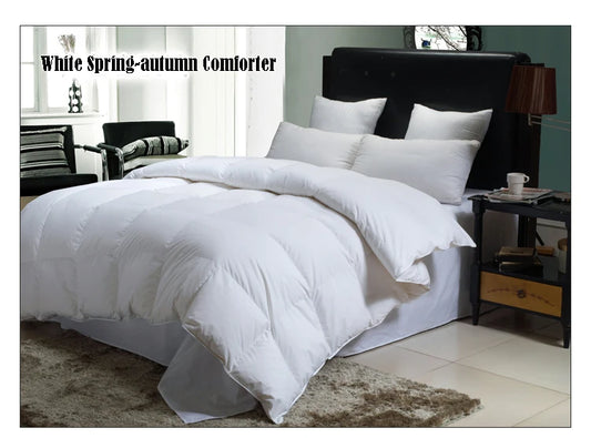 100% White Goose Down Comforter Thick Duvet dekbed Doona Quilted Blanket King Queen Twin Full Cotton edredons inverno