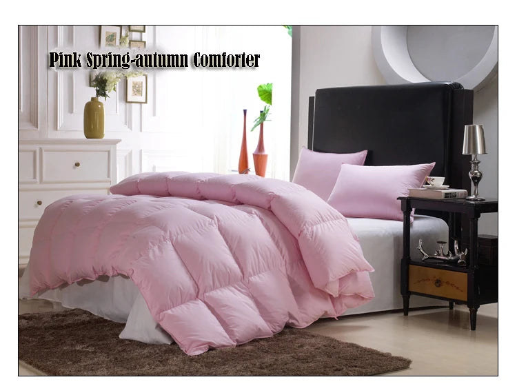 100% White Goose Down Comforter Thick Duvet dekbed Doona Quilted Blanket King Queen Twin Full Cotton edredons inverno