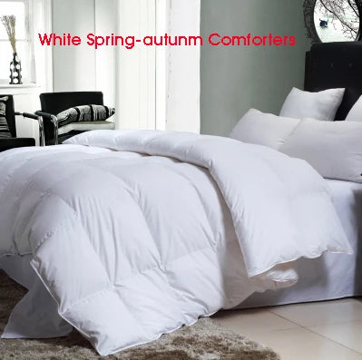 100% White Goose Down Comforter Thick Duvet dekbed Doona Quilted Blanket King Queen Twin Full Cotton edredons inverno