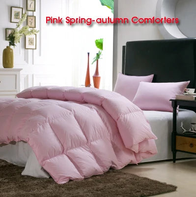 100% White Goose Down Comforter Thick Duvet dekbed Doona Quilted Blanket King Queen Twin Full Cotton edredons inverno