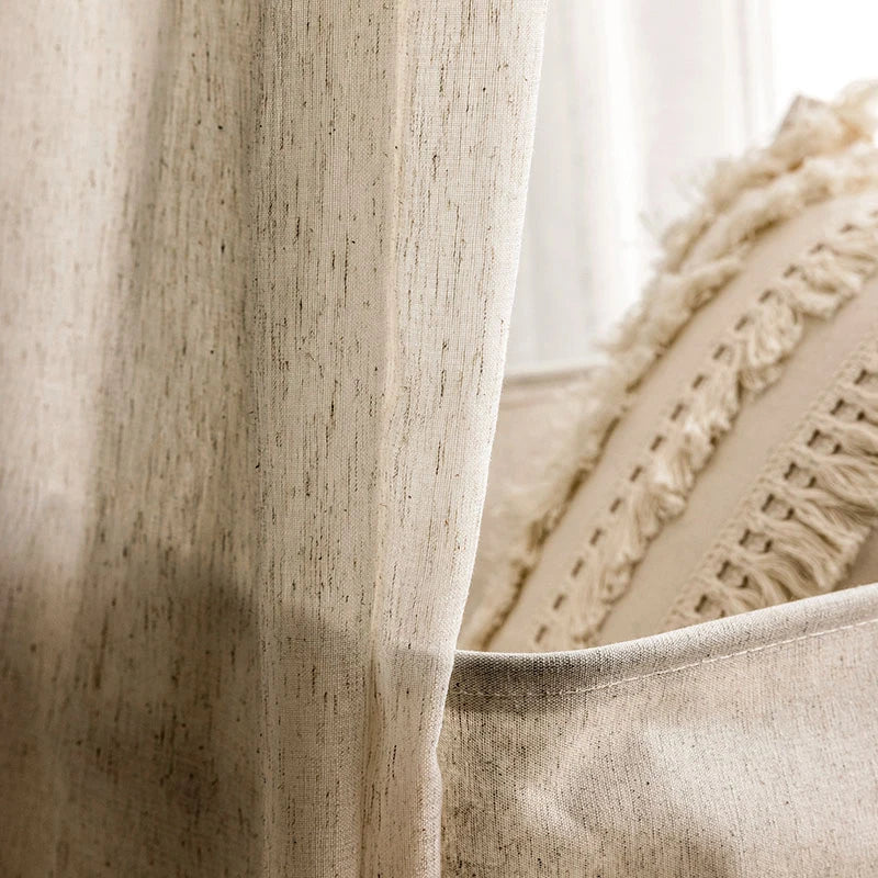 Linen Look Sheer Curtain 1PC