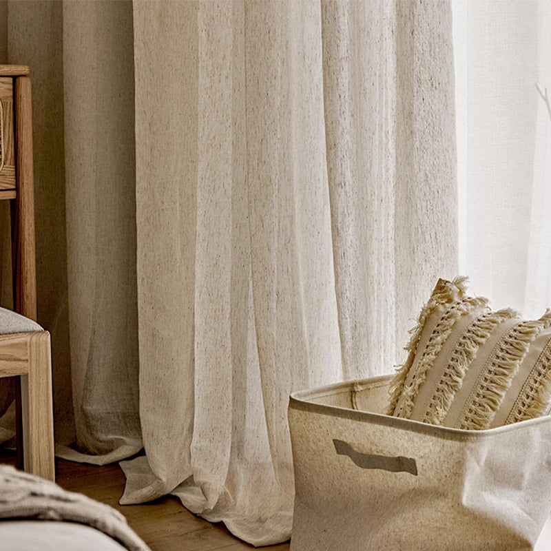 Linen Look Sheer Curtain 1PC