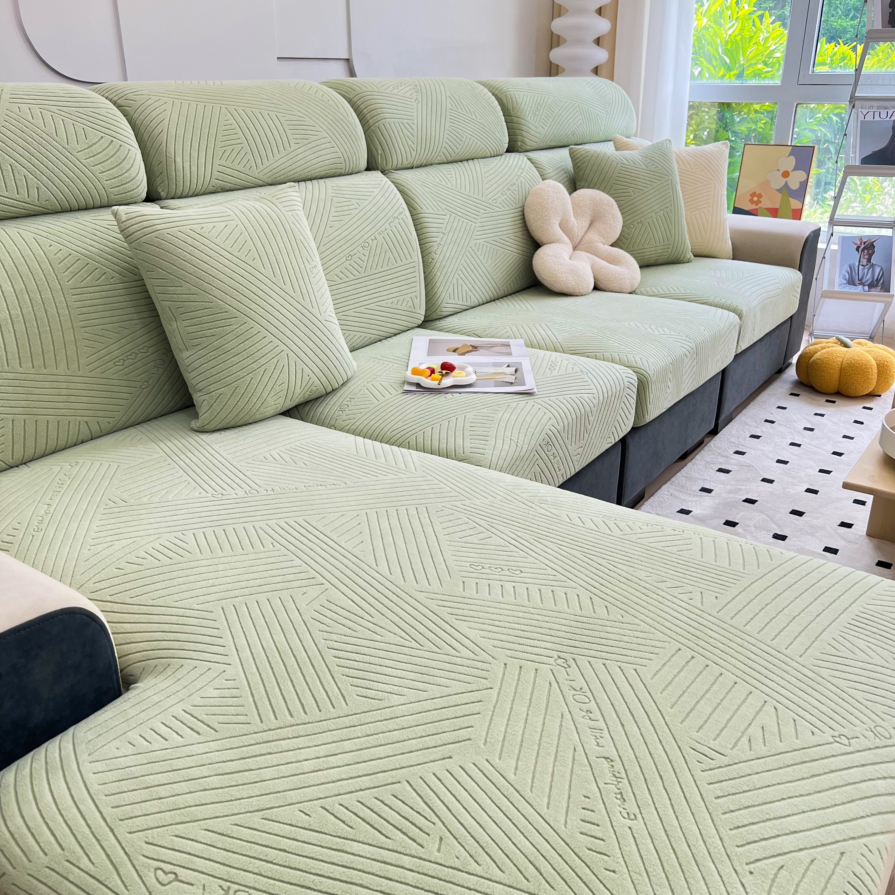 Stretch Couch Cushion Covers, Slipcovers Sofa Cushion Protector Covers, Elastic Furniture Protector for Pets, Kid