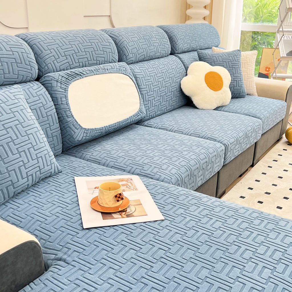 Polar Fleece Stretch Seat Cushion Covers, Couch Cushion Covers Slipcover, Sofa Cushion Protector Covers