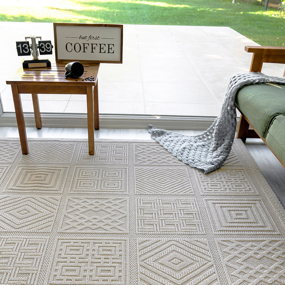 Katia White Machine Woven Rug