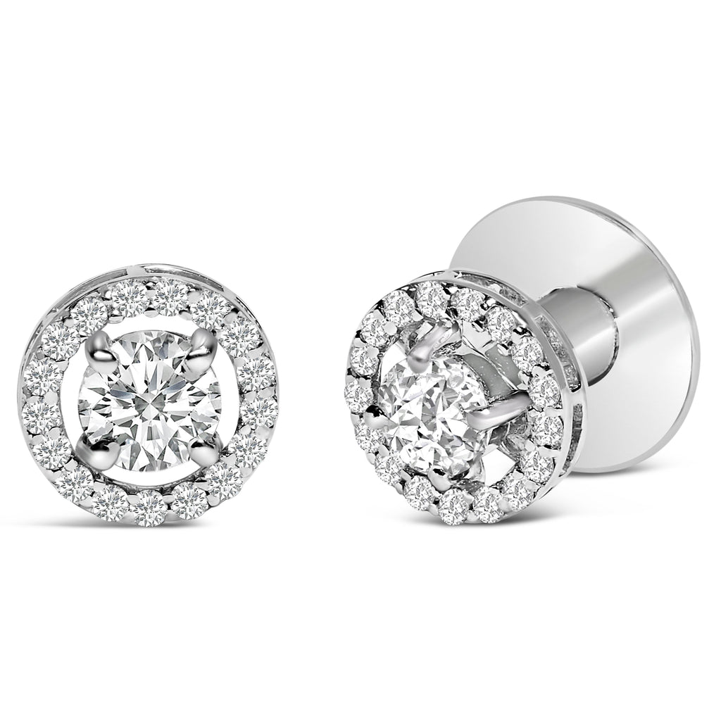 Men's 14K White Gold 1 3/4 Cttw Lab Grown Diamond Halo Cufflink